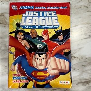 Kid’s Justice League Unlimited Jumbo Coloring & Activity Book 2010 never used